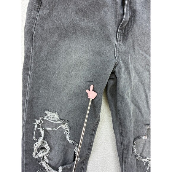 RSQ 90s High Rise Straight Jeans Womens 26 Gray Distressed Y2K Grunge Denim - Picture 5 of 15